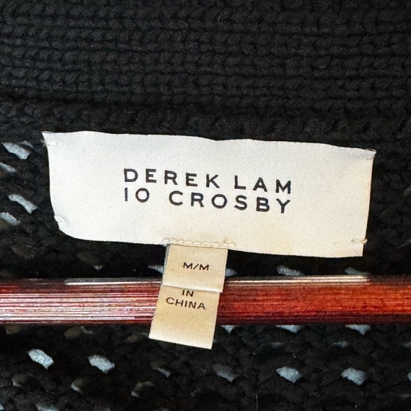 10 Crosby Derek Lam 100% Cotton Black Lace-Up Sweater | Size Medium - Picture 4 of 7